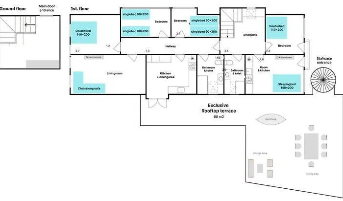 Charming House For 11 Persons In With Luxury Rooftop Deck & Free Parking Villa Odense